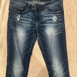 Buckle Dark Blue Distressed Skinny Jeans